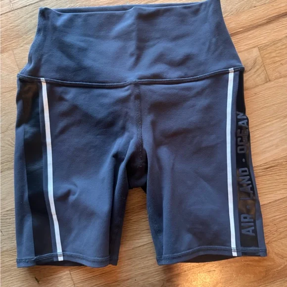 ALO Yoga Gray Spandex Bike Shorts - Picture 1 of 8